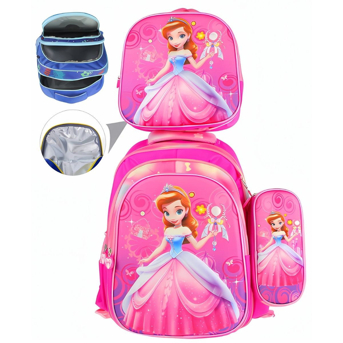 Kit Mochila Escolar com Bolsa Térmica e Estojo
