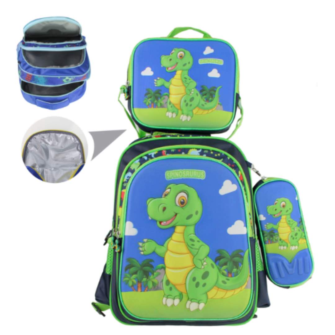 Kit Mochila Infantil Corrida com Bolsa Térmica e Estojo