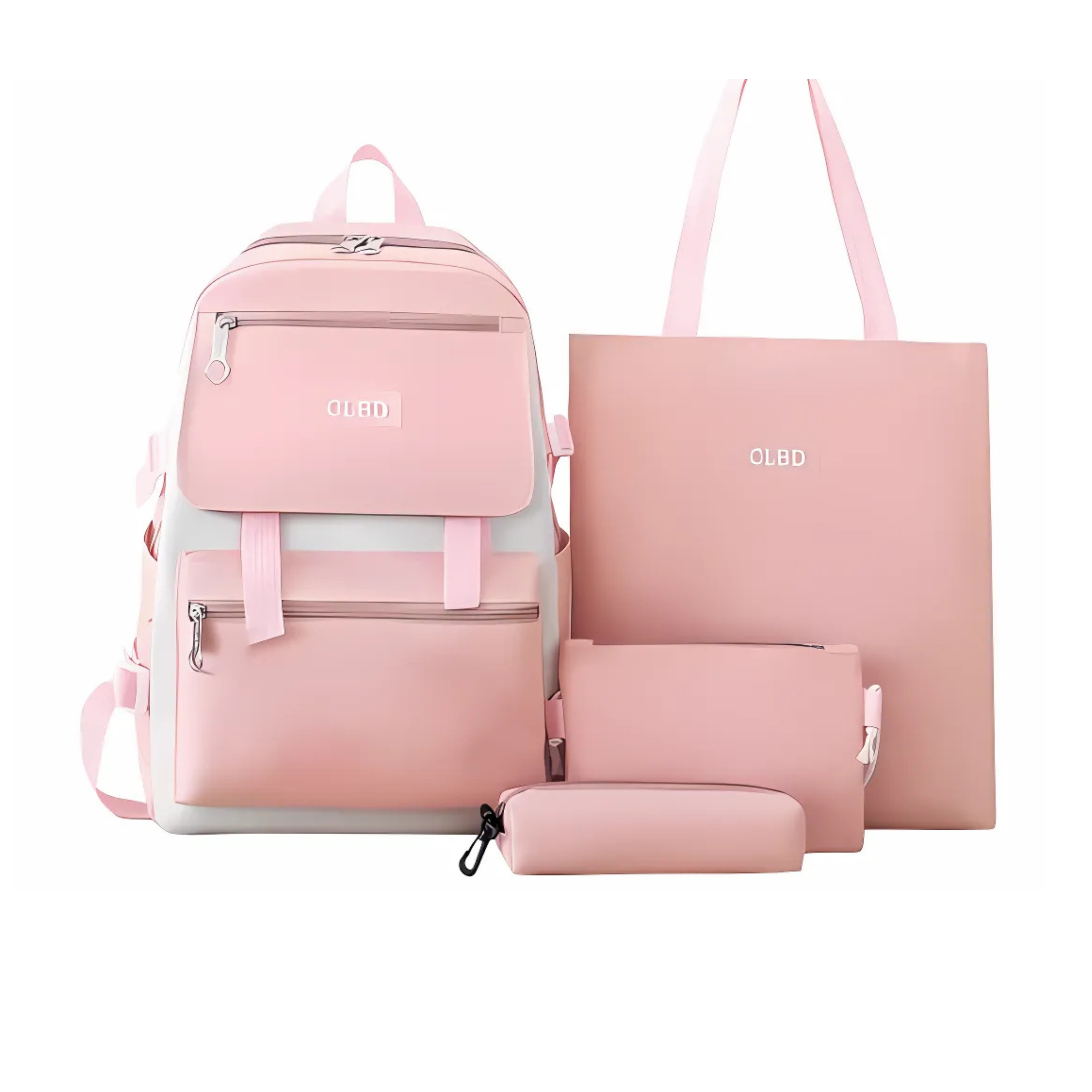 Kit Escolar Feminino 4 em 1 – Mochila, Bolsa Tiracolo e 2 Estojos