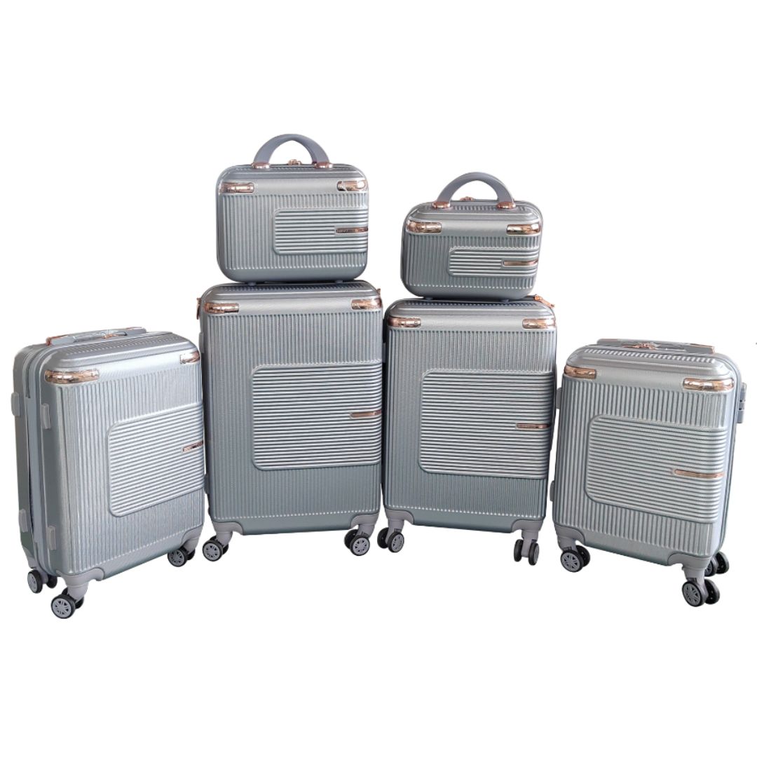 Kit 6 Malas de Viagem ABS-37 – Resistentes e Elegantes com Cadeado Embutido