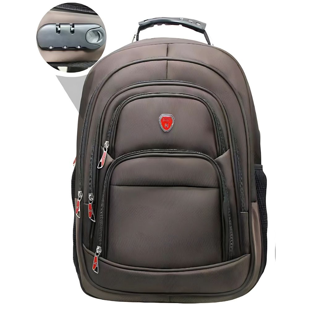 Mochila Impermeável com Entrada USB, P2 e Cadeado – Segurança, Tecnologia e Conforto em Um Só Produto