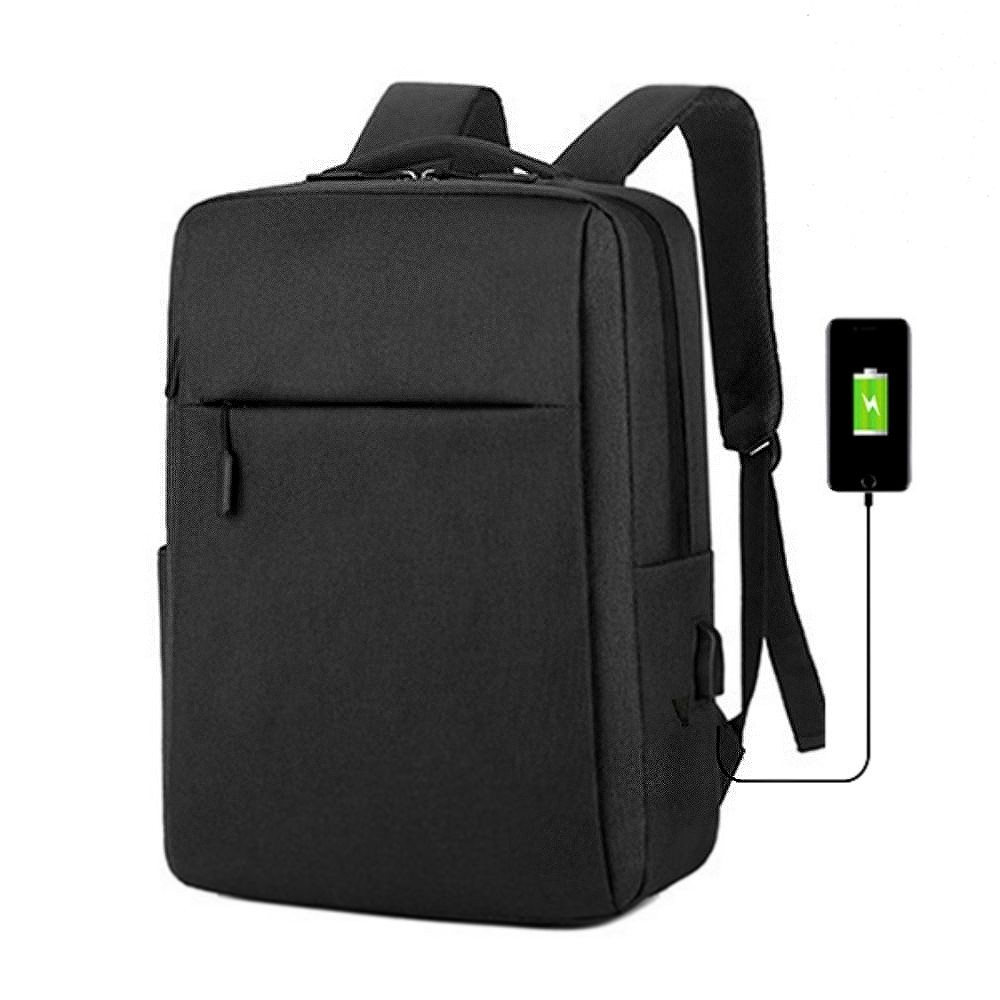 Mochila Executiva Preta com USB e Espaço para Notebook