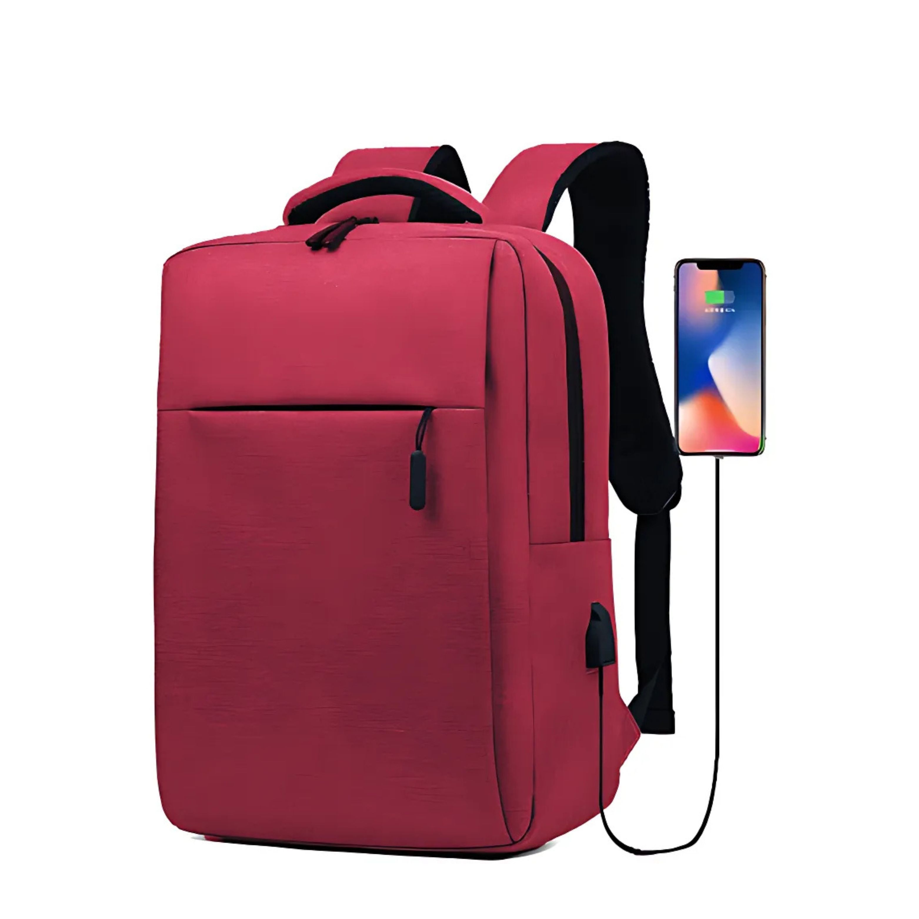 Mochila Executiva Vermelho com USB e Espaço para Notebook