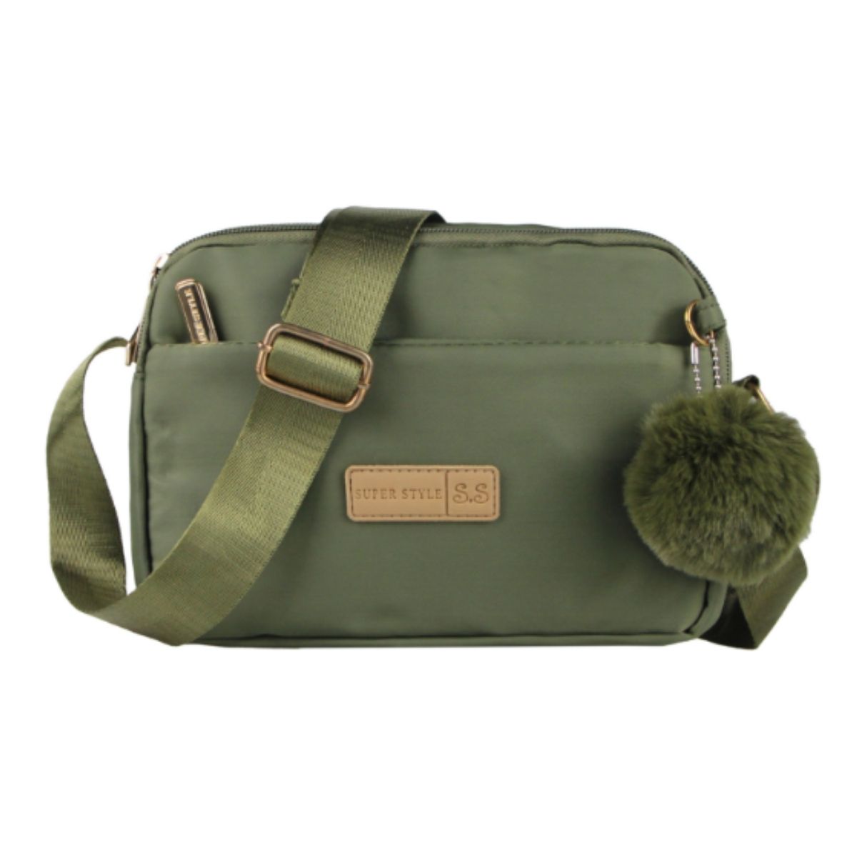 Bolsa Nylon com Bolinha de Pelo BL-XB8210 – Compacta, Resistente e em Diversas Cores