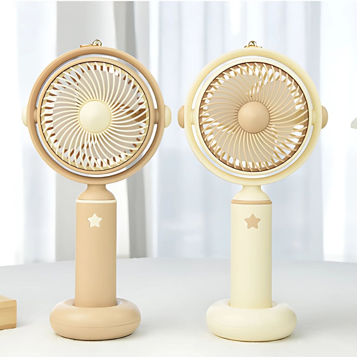 Ventilador Portátil com Suporte  - Recarregável e Compacto