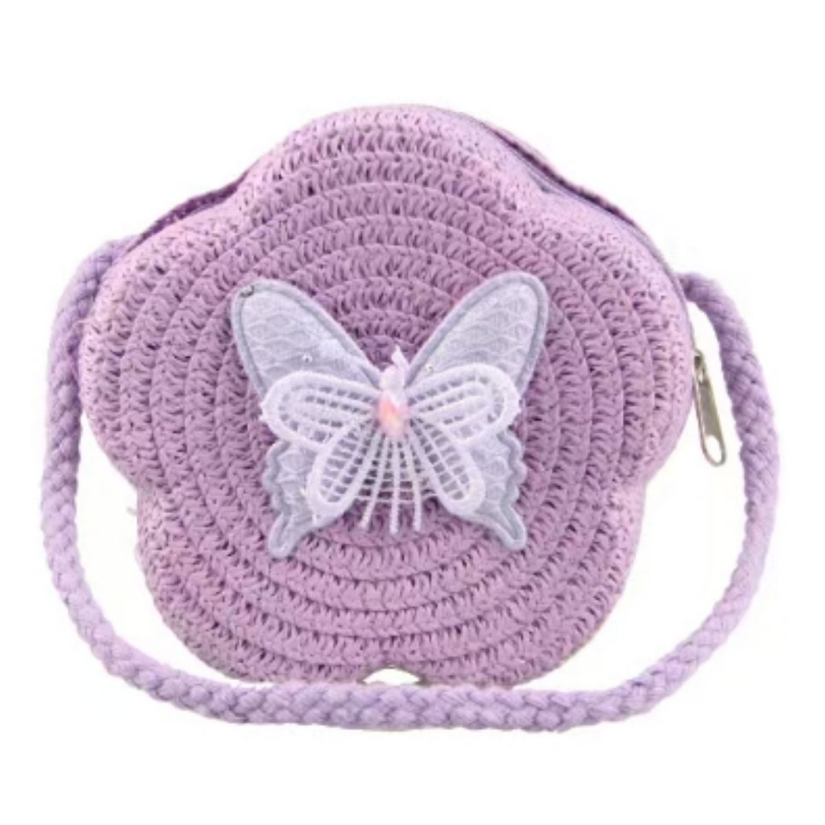 Bolsa Infantil Palha com Borboleta