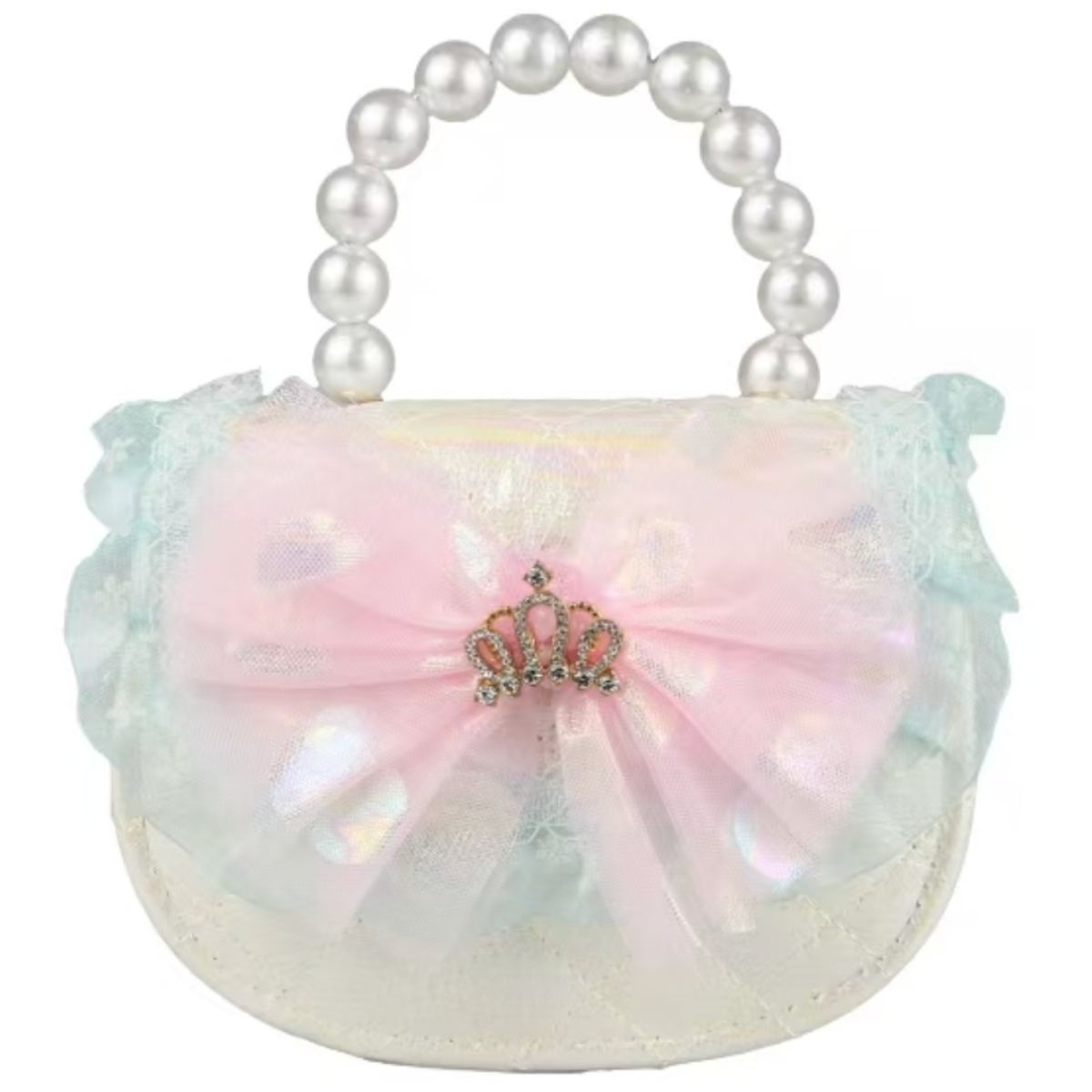 Bolsa Infantil Pérolas com Alça de Contas