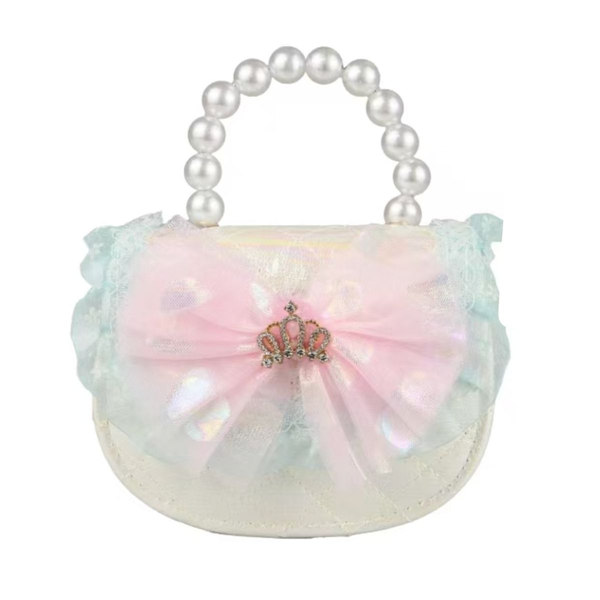 Bolsa Infantil com Laço e Pérolas