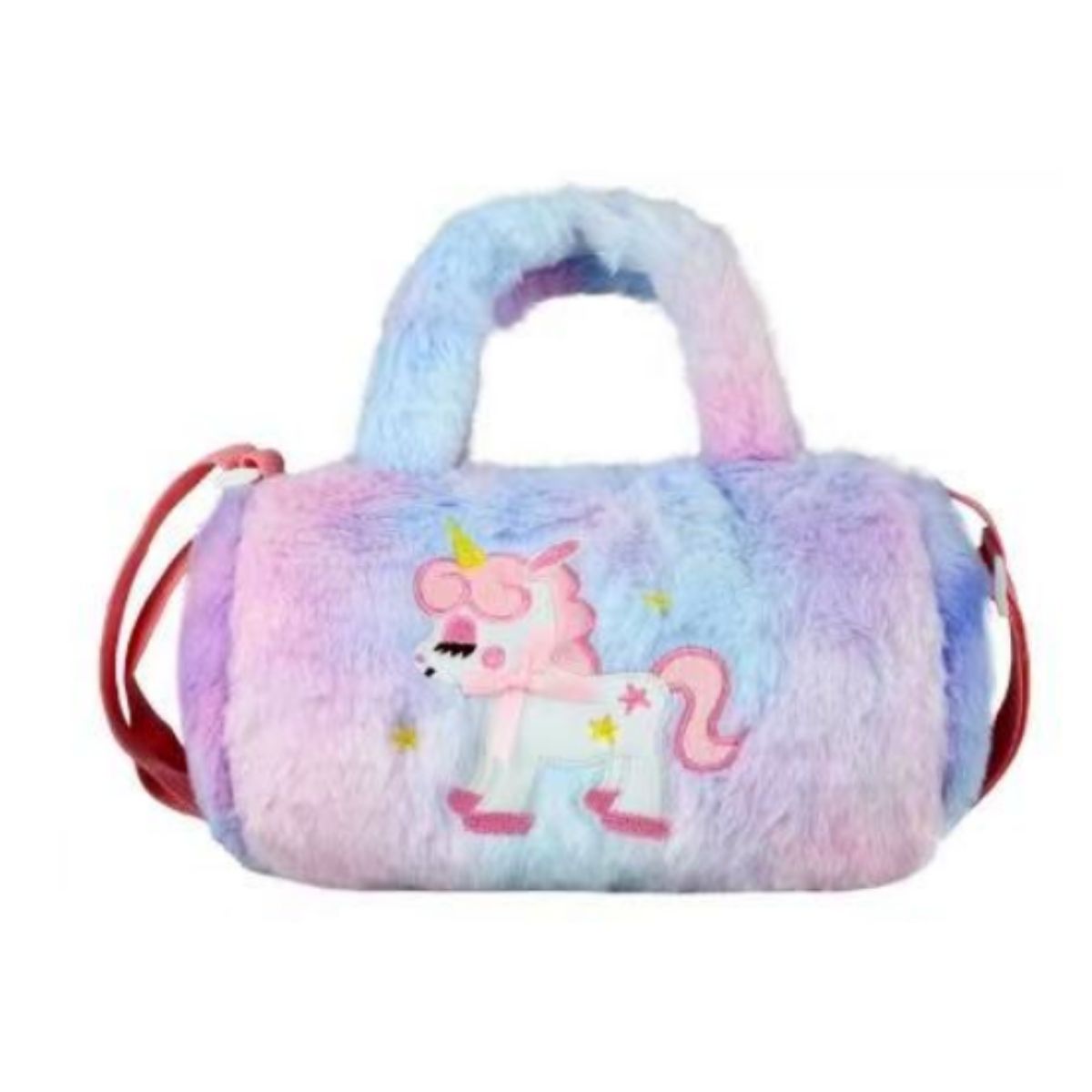 Bolsa Infantil Unicórnio de Pelúcia com Desenho Animado – Colorida, Macia e Encantadora
