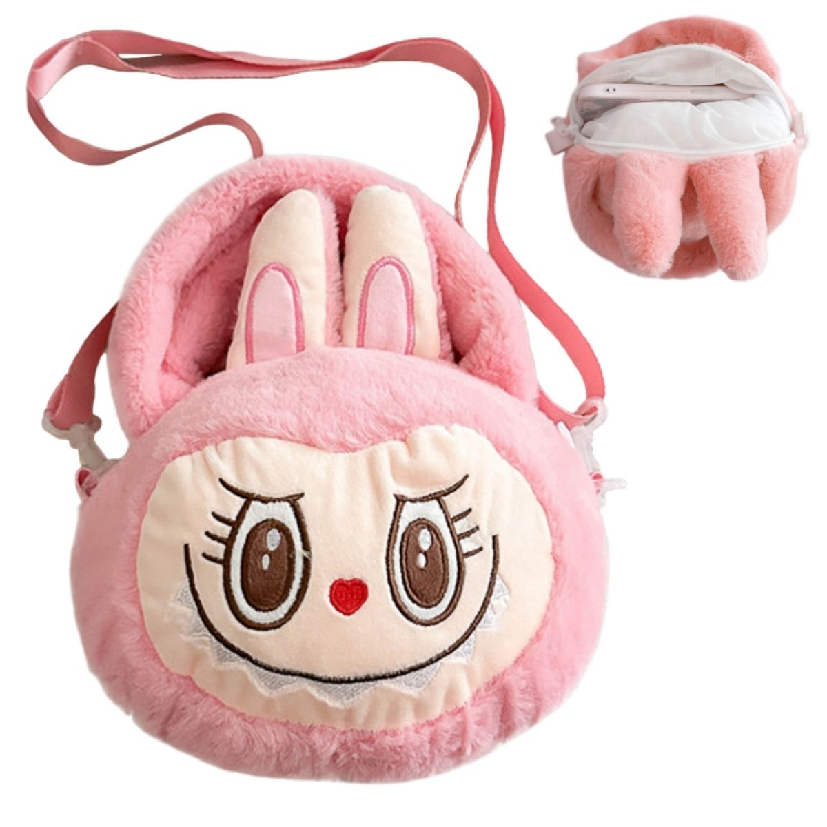 Bolsa Infantil de Pelúcia Labubu – Veludo Macio e Design Encantador