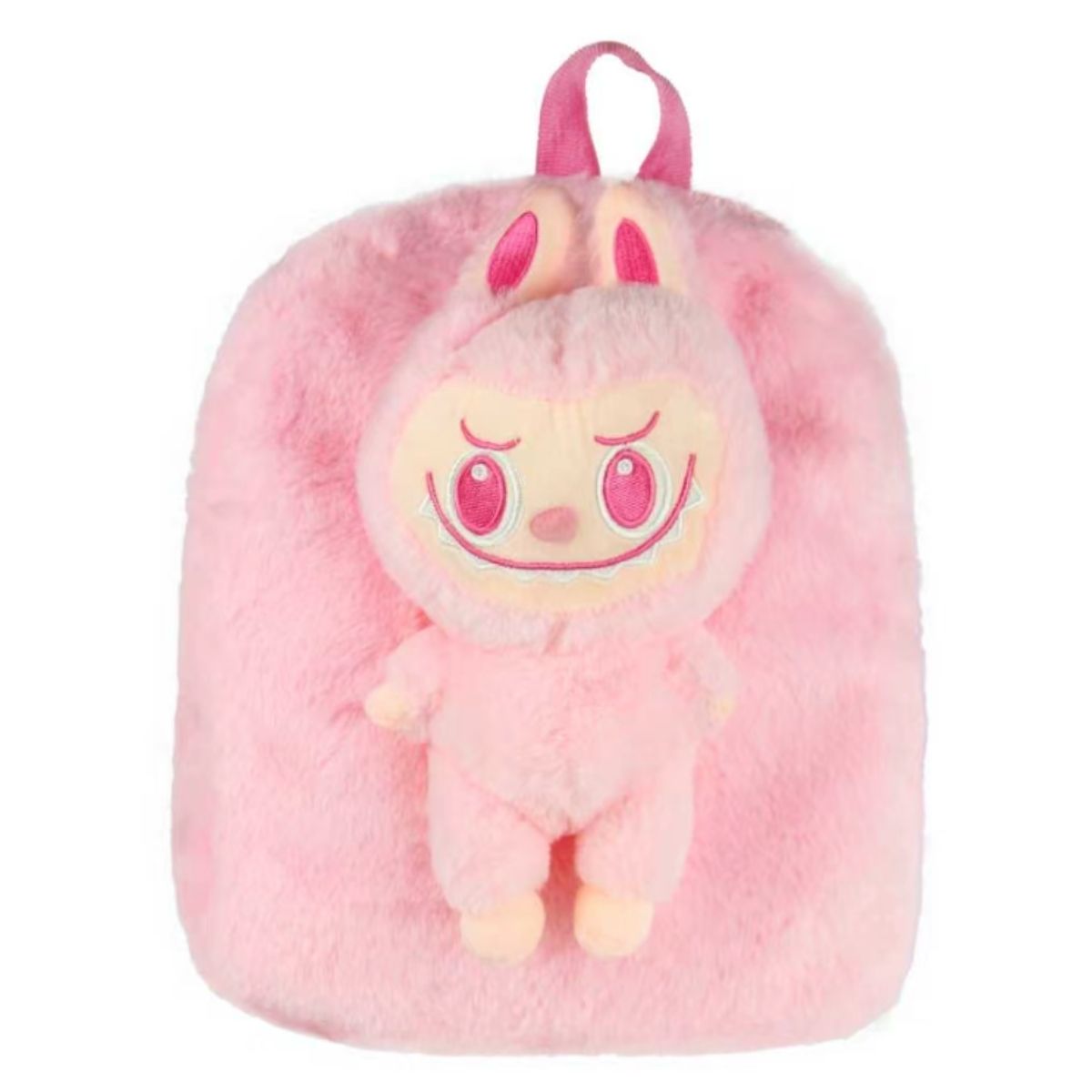Mochila Infantil Peluda Labubu com Design Divertido