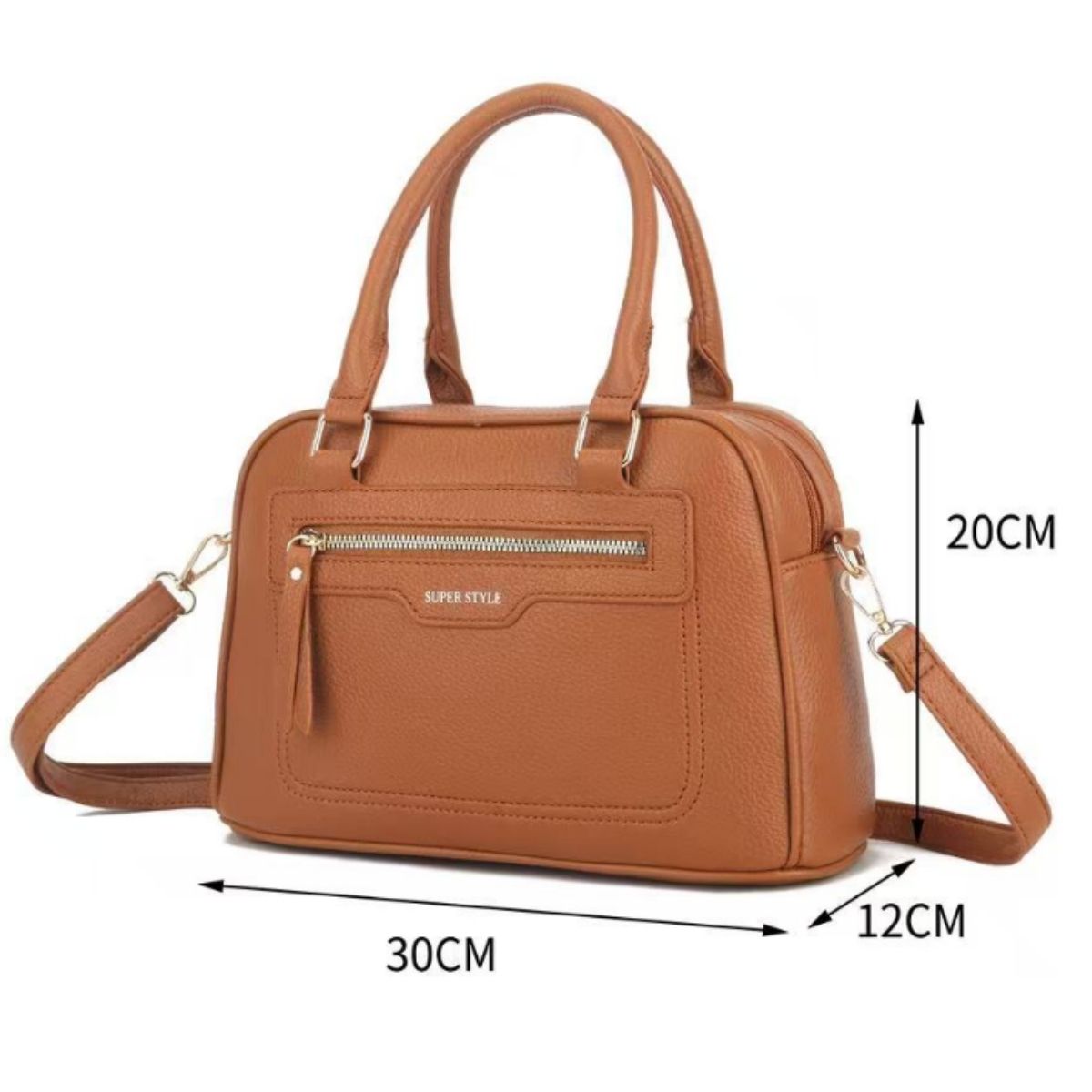 Bolsa Feminina Grande em Couro Sintético com Alça Transversal