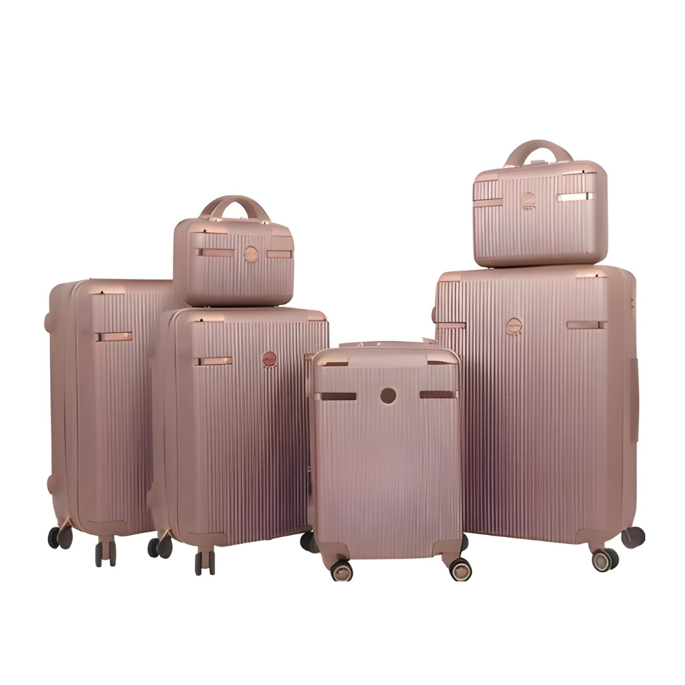 Kit de Viagem 4 Malas e 2 Frasqueiras com Cadeado e Rodas Removíveis