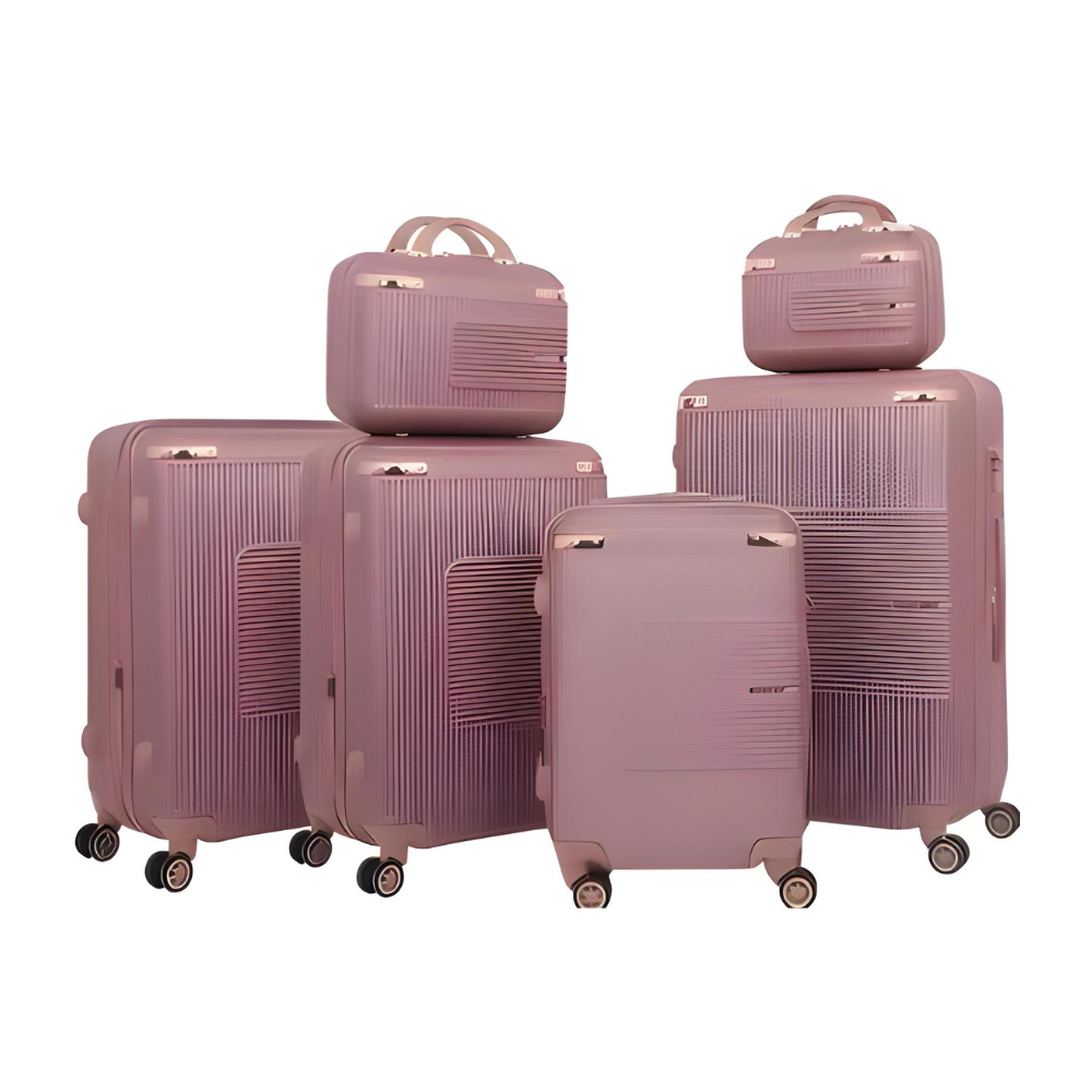 Kit de Viagem 4 Malas e 2 Frasqueiras com Cadeado e Rodas Removíveis