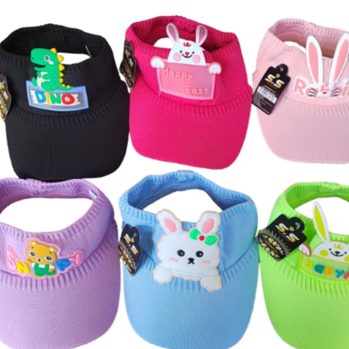 Boné Infantil com Apliques 3D de Personagens Divertidos – Estilo Viseira, Conforto e Proteção Solar
