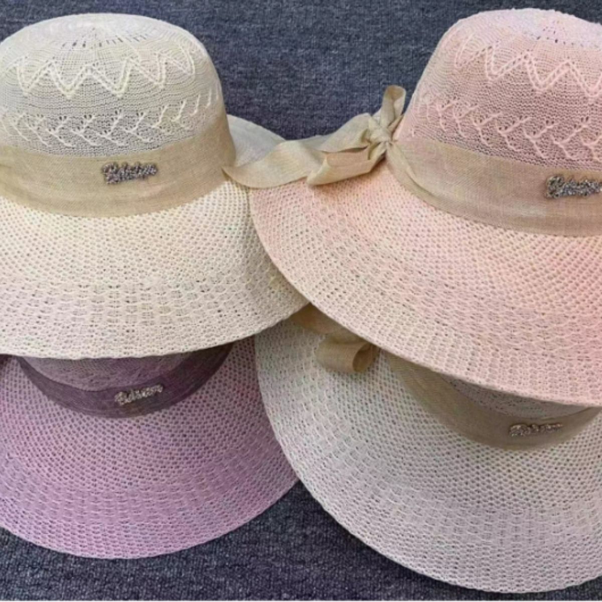 Chapéu de Praia Feminino com Laço e Renda - Perfeito para o Verão