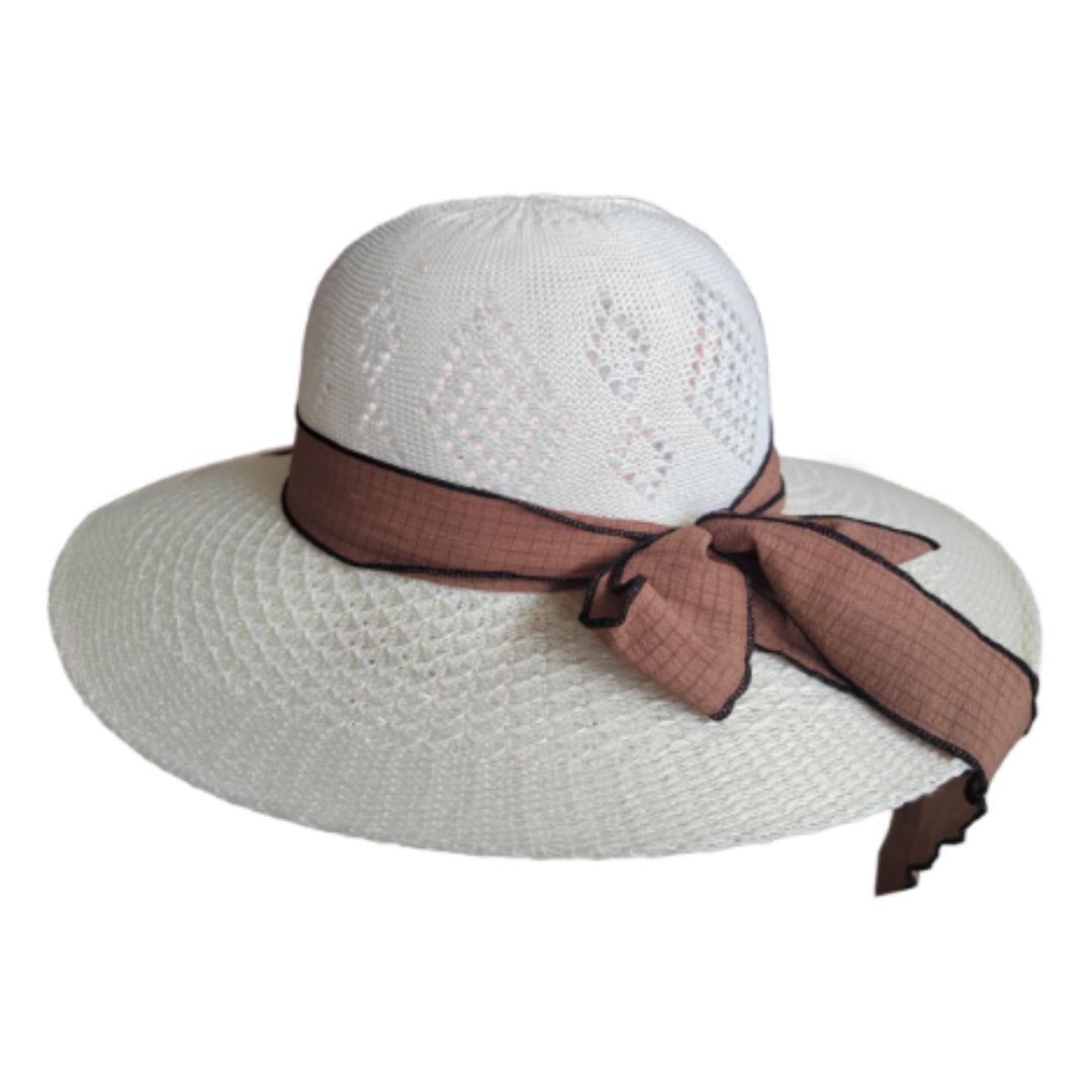 Chapéu de Praia Feminino com Fita Decorativa – Leveza e Proteção com Estilo