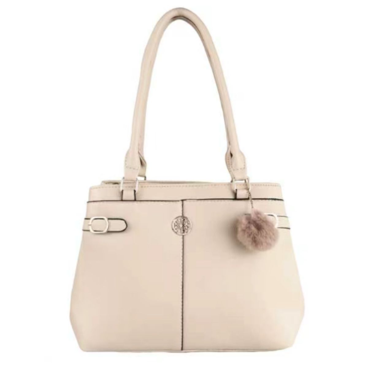 Bolsa Feminina com 2 Divisórias e Pom Pom