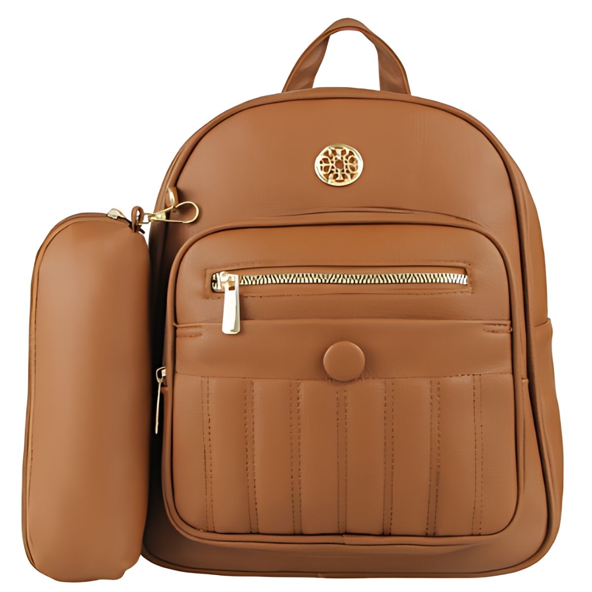 Mochila Feminina com Estojo – Design Compacto com Detalhe Matelassê e Estojo Acoplado