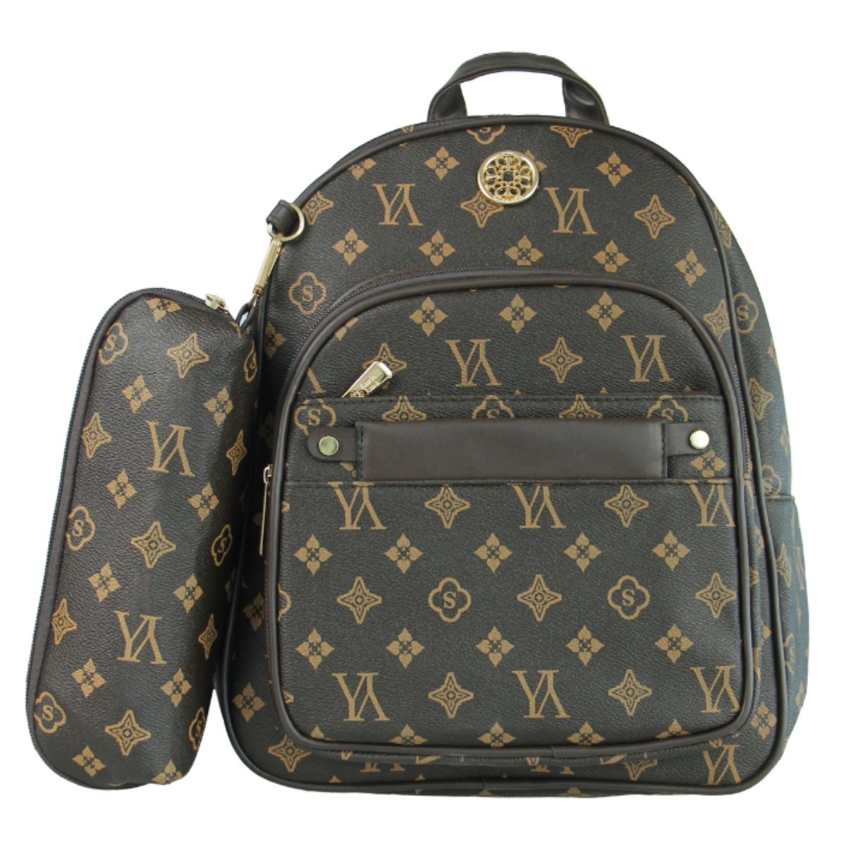 Mochila Feminina com Estojo – Estampa Elegante
