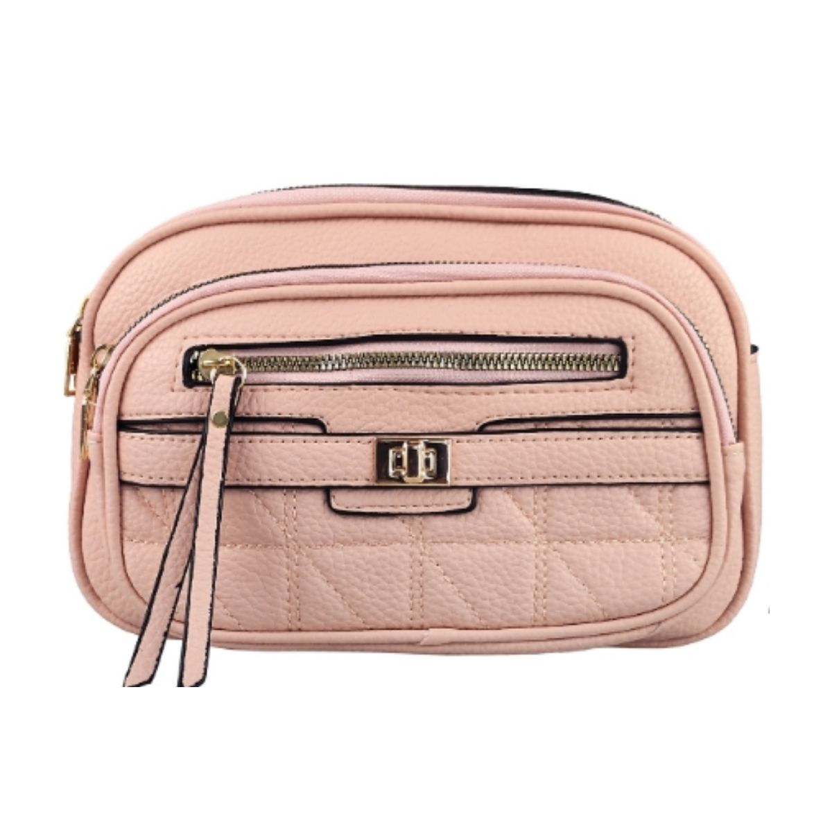 Bolsa Feminina com Alça Ajustável e Design Matelassê com Detalhe Metálico