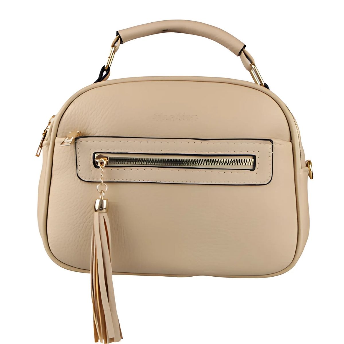 Bolsa Feminina com Alça  – Design Arredondado com Tassel Decorativo no Zíper