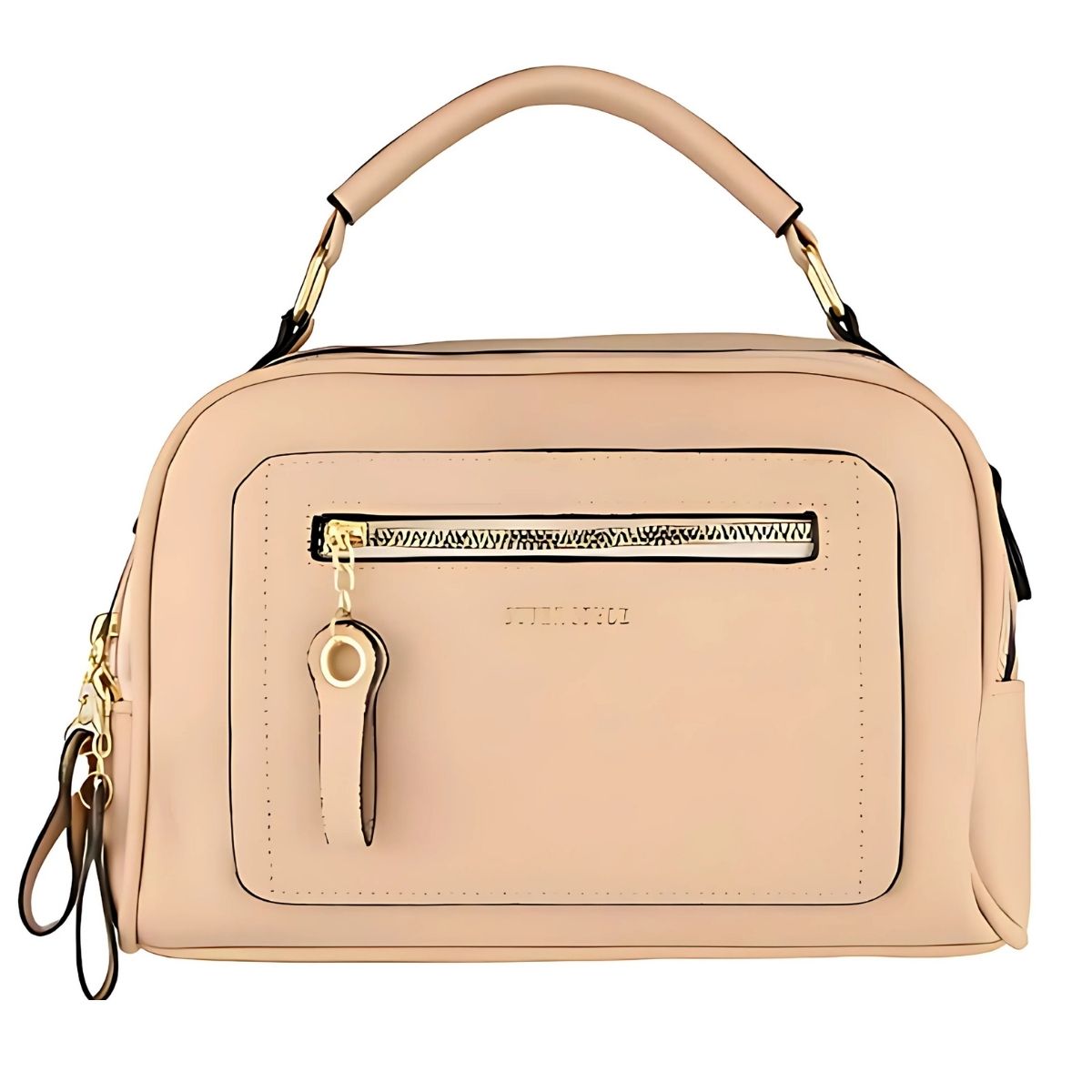 Bolsa Feminina com Alça PL-XB8304 – Estruturada com Bolsos Frontais em Zíper Metálico