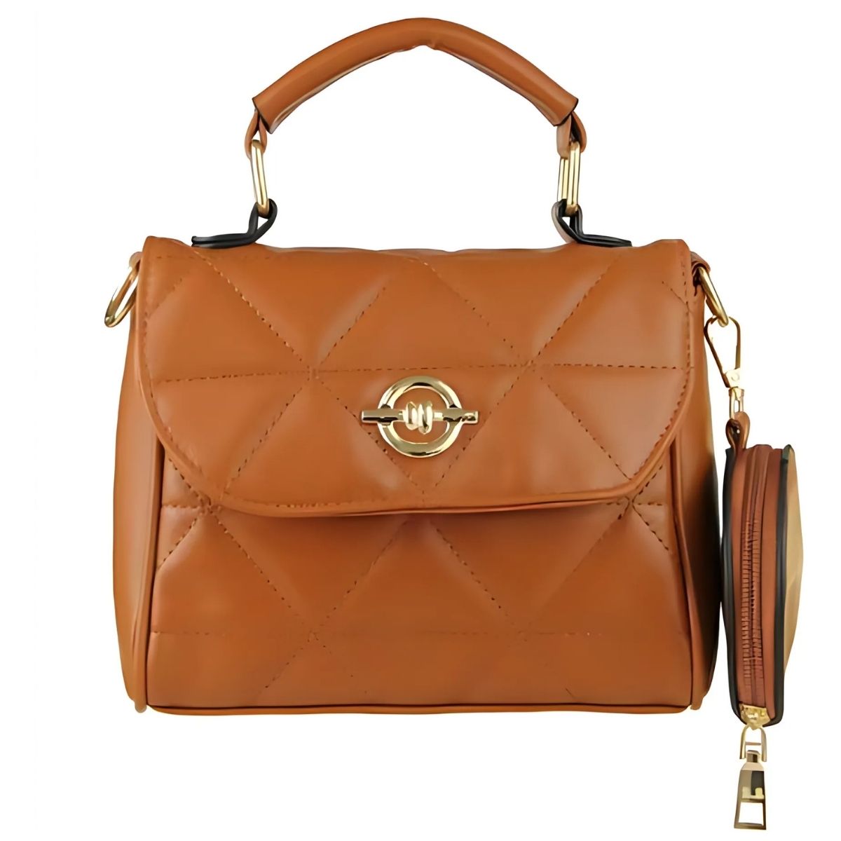 Bolsa Feminina Estruturada com Porta-Moeda Removível e Acabamento Matelassê