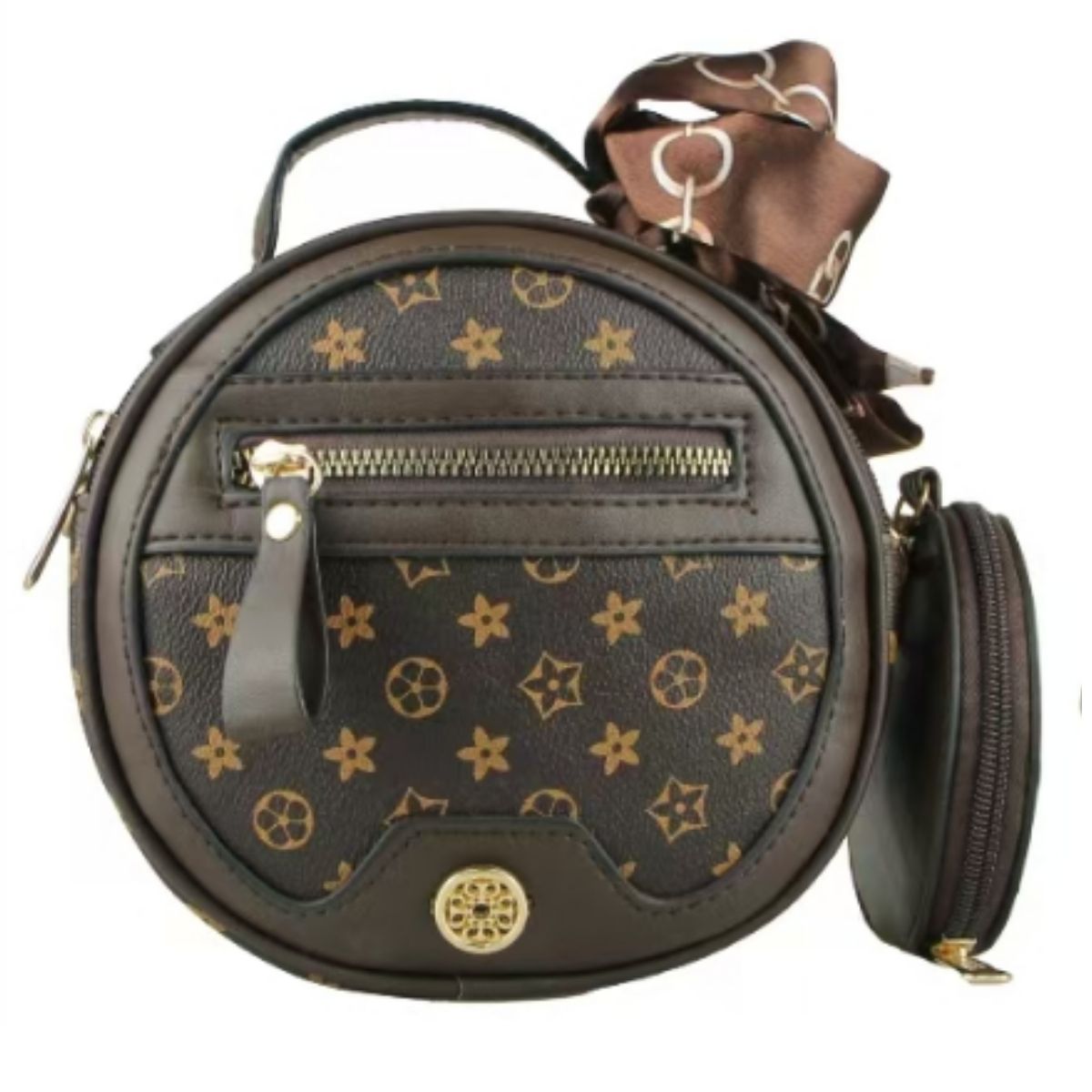 Bolsa Feminina Redonda com Porta Moeda e Estampa Exclusiva