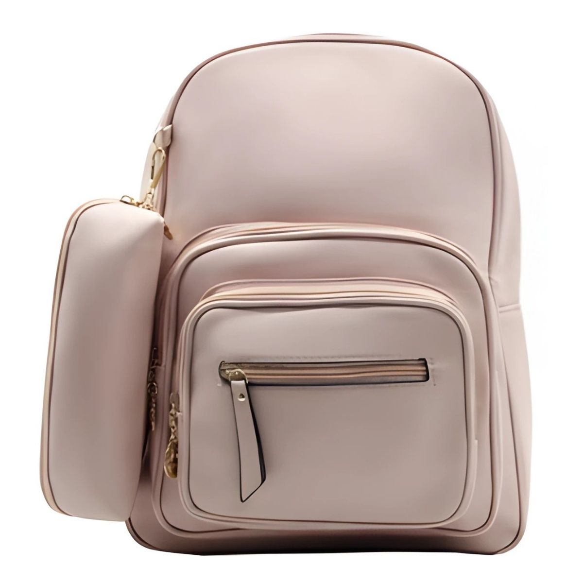 Mochila Feminina de Couro Sintético com Estojo Acoplado