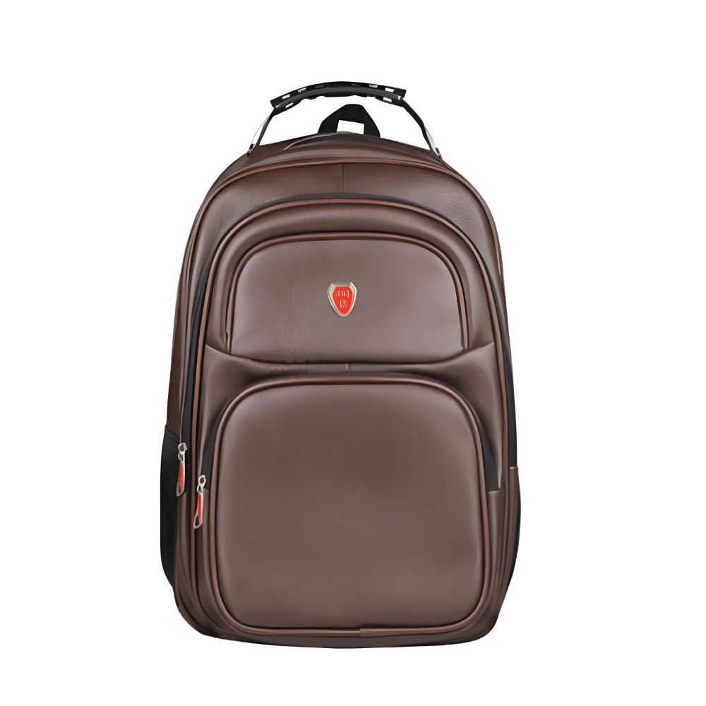 Mochila de Couro Sintético com Cabo de Aço
