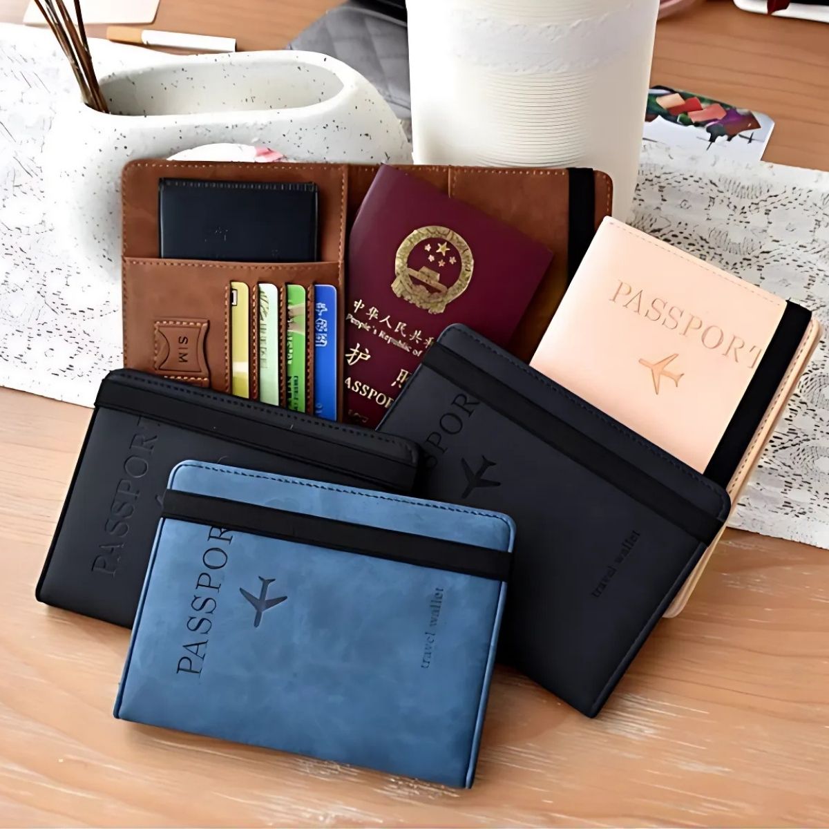 Carteira Organizadora de Viagem -  Design Slim, Leve e Funcional para Passaporte e Cartões
