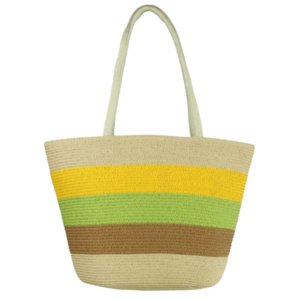 Bolsa de Palha para Praia com Alça de Corda e Detalhe Decorativo