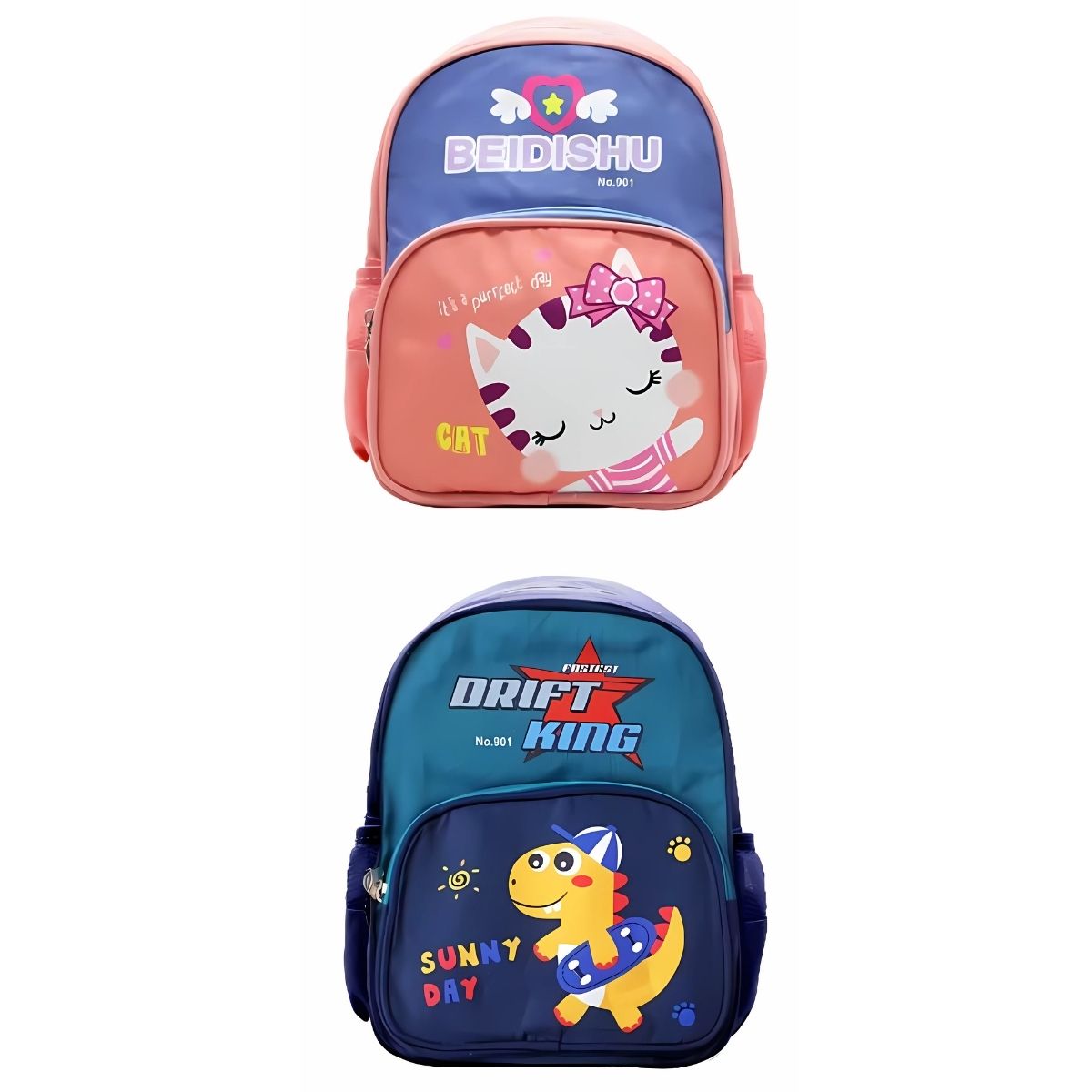 Mochila Infantil 12 Pol com Estampas Divertidas e Cores Sortidas