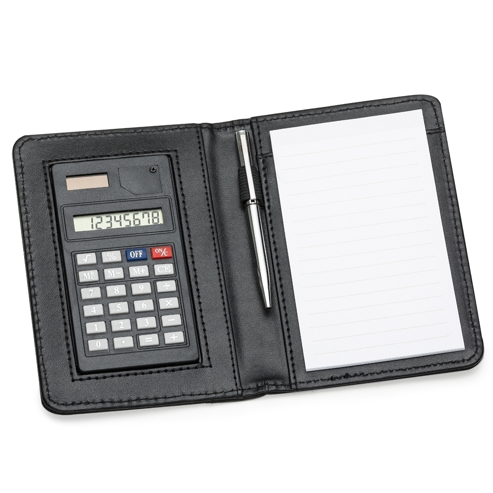 Bloco de Anotações com Calculadora e Caneta