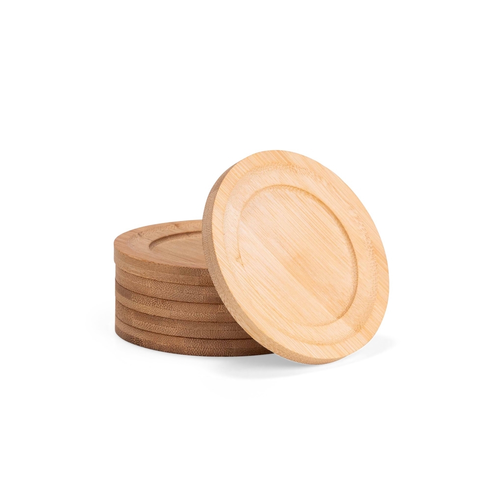 Kit Porta-Copos Bambu 6 Peças