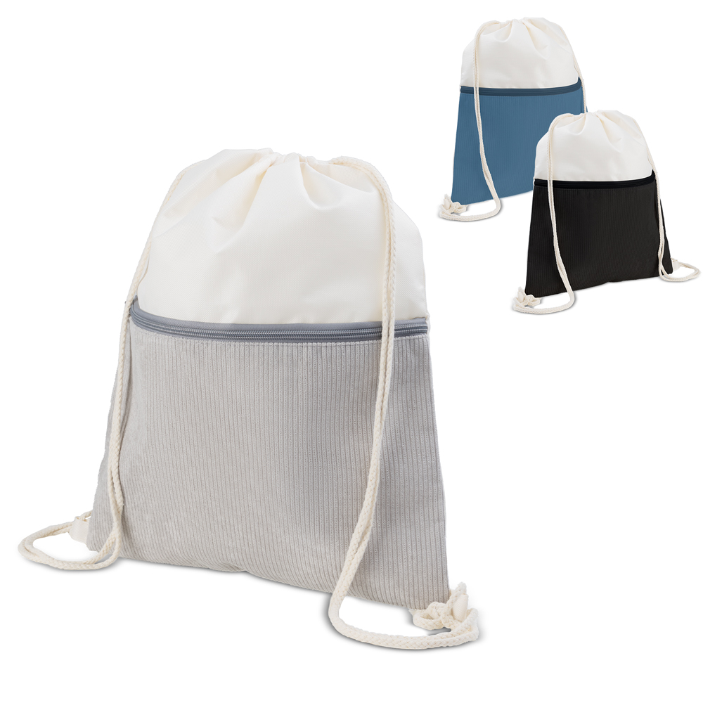 Sacola/Mochila em poliéster e veludo (41×34,4cm)