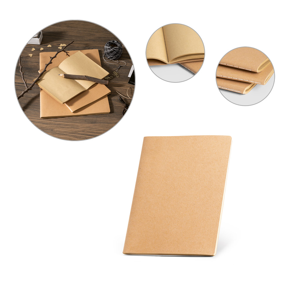 Caderno A5 de capa flexível em cartão (250 g/m²) com páginas lisas