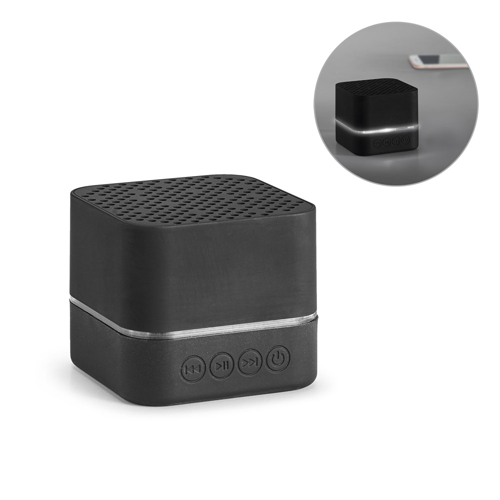 Caixa de som com autonomia de 2h (300 mAh) em ABS
