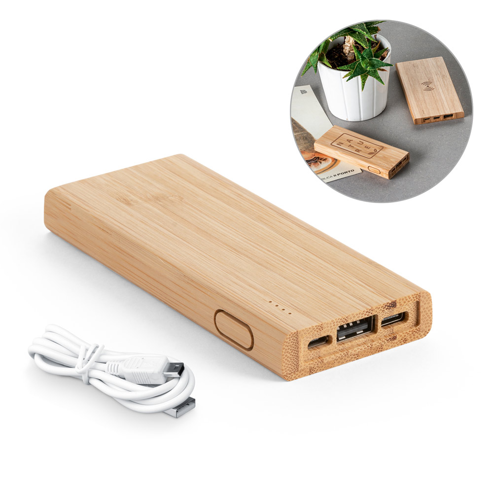 Bateria portátil em bambu (5'000 mAh)