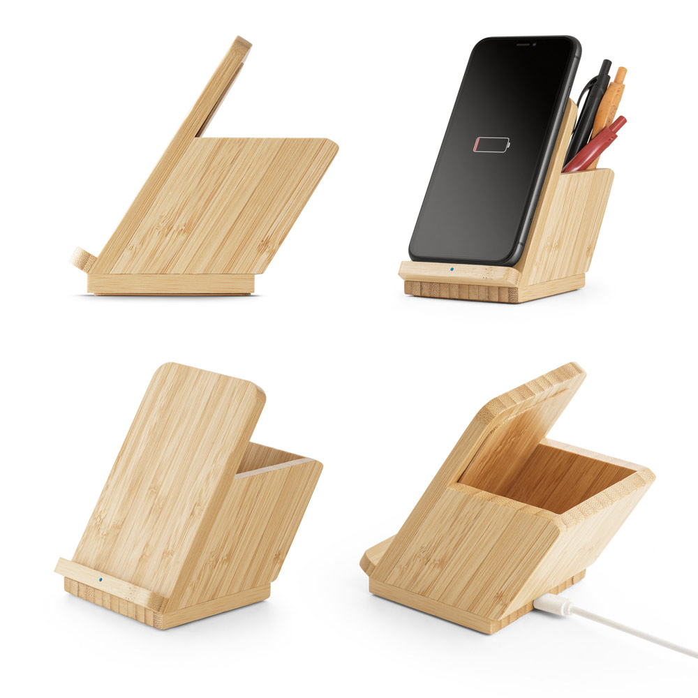 Carregador por indução super-rápido em bambu (15W)
