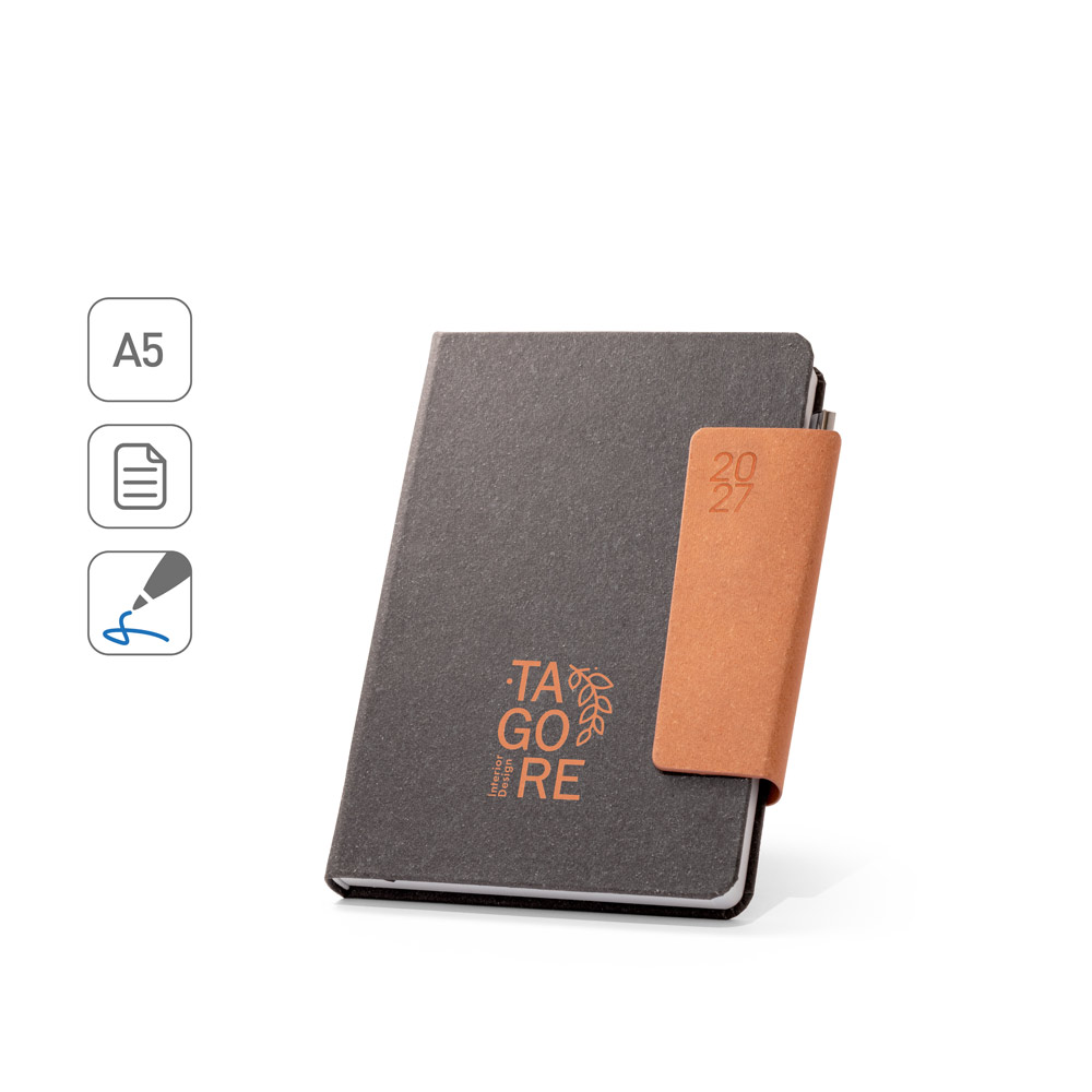 Agenda A5 em pele (58% reciclada)