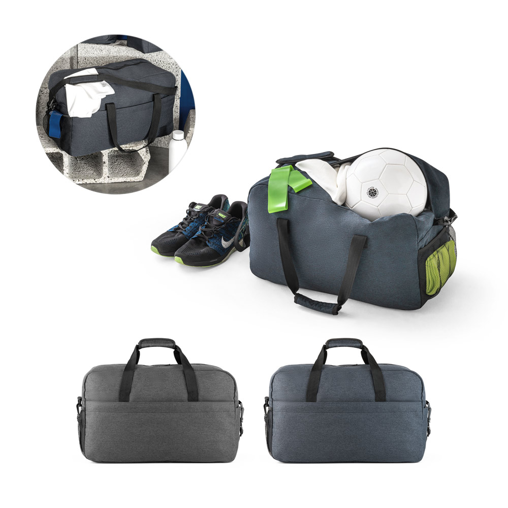 Bolsa esportiva em poliéster reciclado 600D de alta densidade com fundo em placa semi-rígida (31 L)
