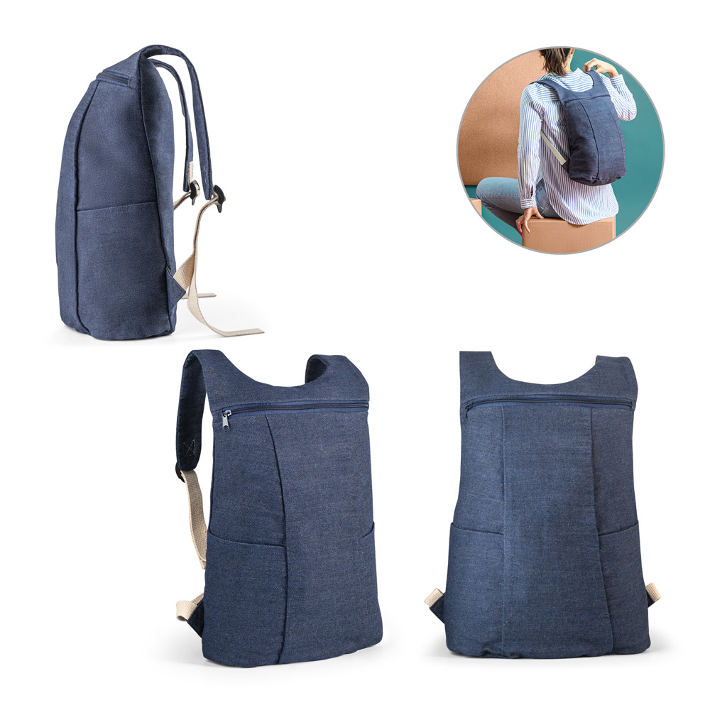 Mochila casual em denim reciclado 8 L (300 g/m²)
