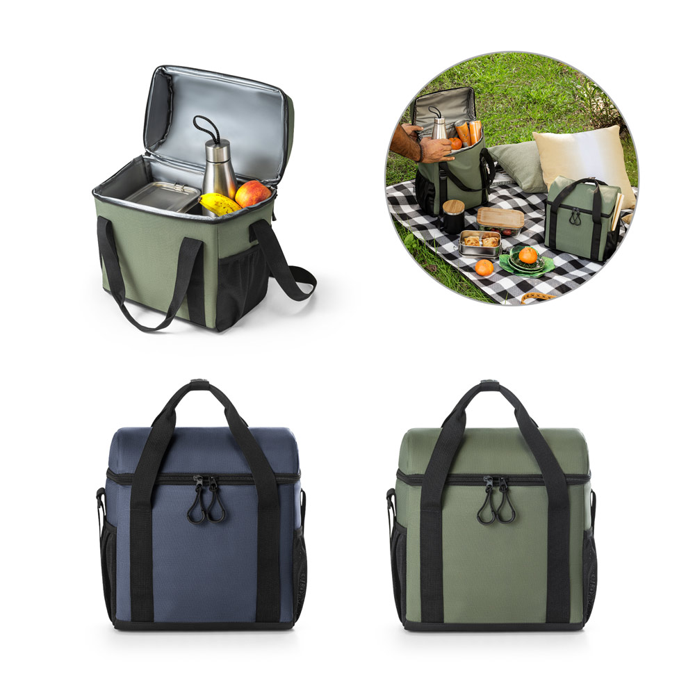 Cooler. Bolsa térmica almofadada em ripstop poliéster reciclado 600D com interior forrado em PEVA 11 L