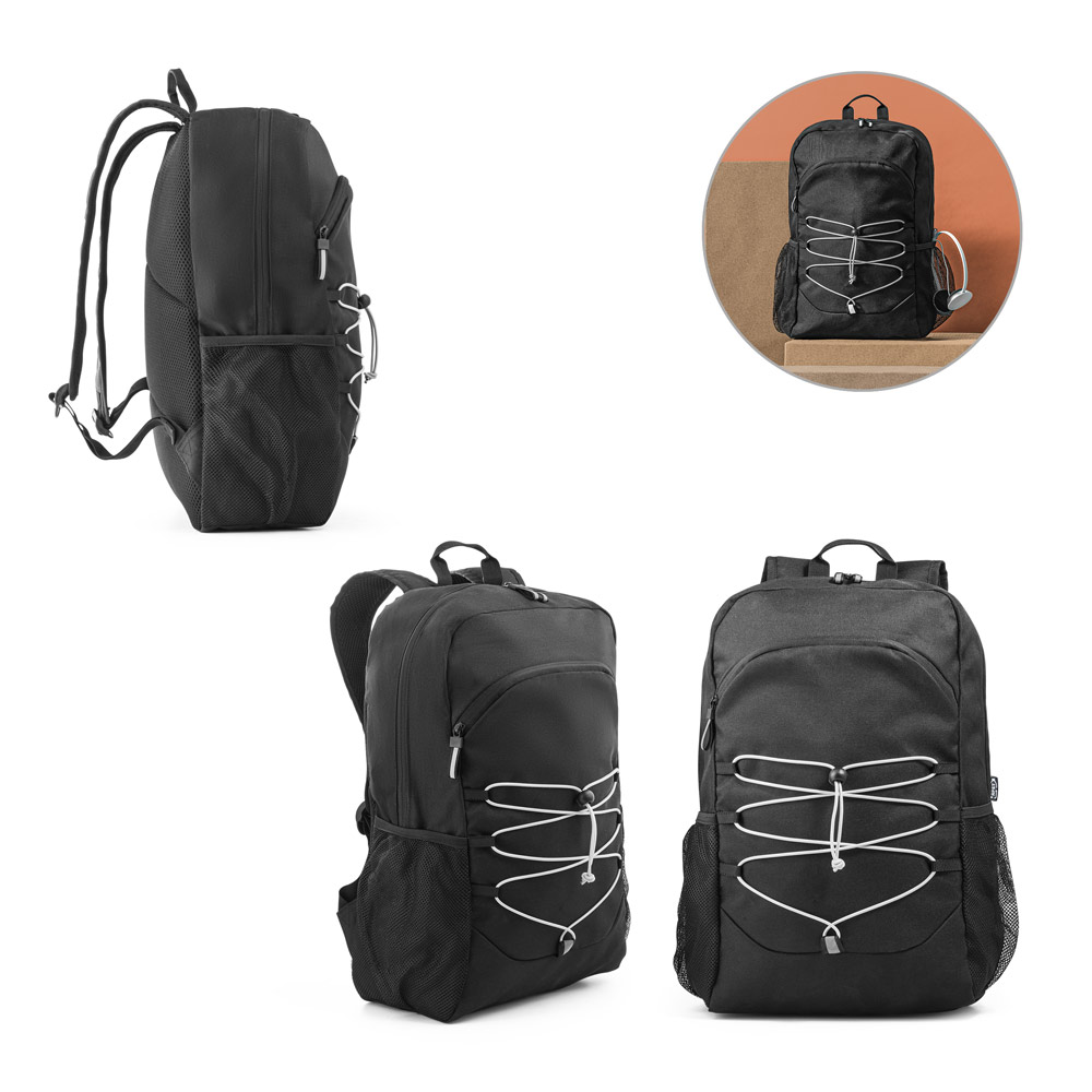 Mochila para notebook (15'6") em poliéster reciclado 300D e poliéster reciclado 600D, com elementos refletores (18 L)