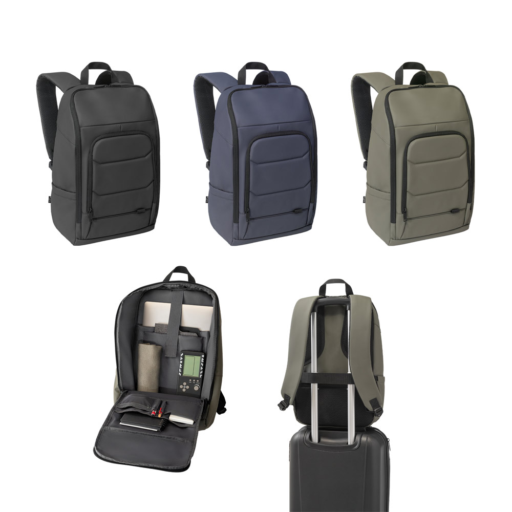 Mochila para notebook (16") em poliéster reciclado 600D de alta densidade, com revestimento resistente à água (19 L)