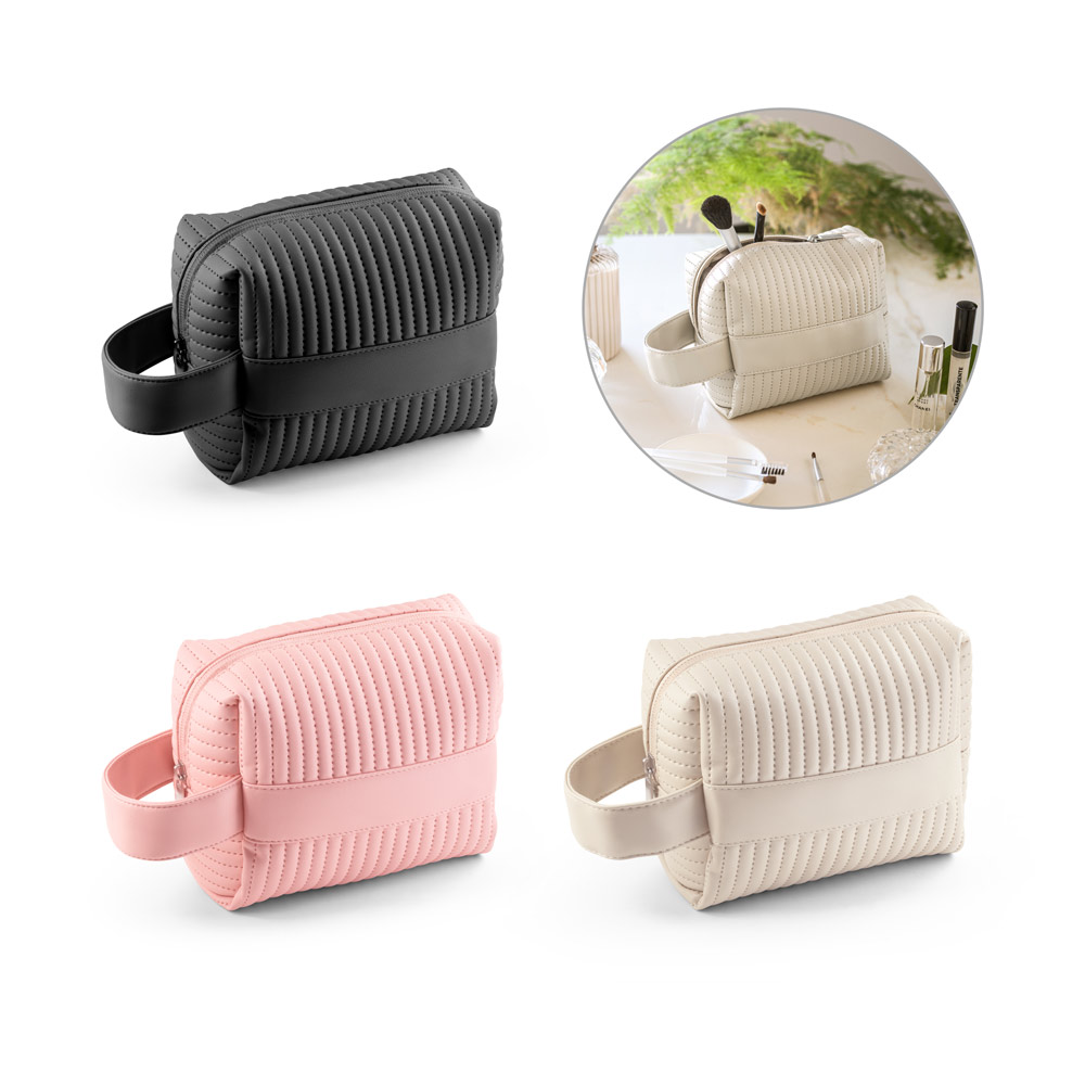 Bolsa de cosméticos em PU (21% de PU reciclado e 30% de poliéster reciclado)