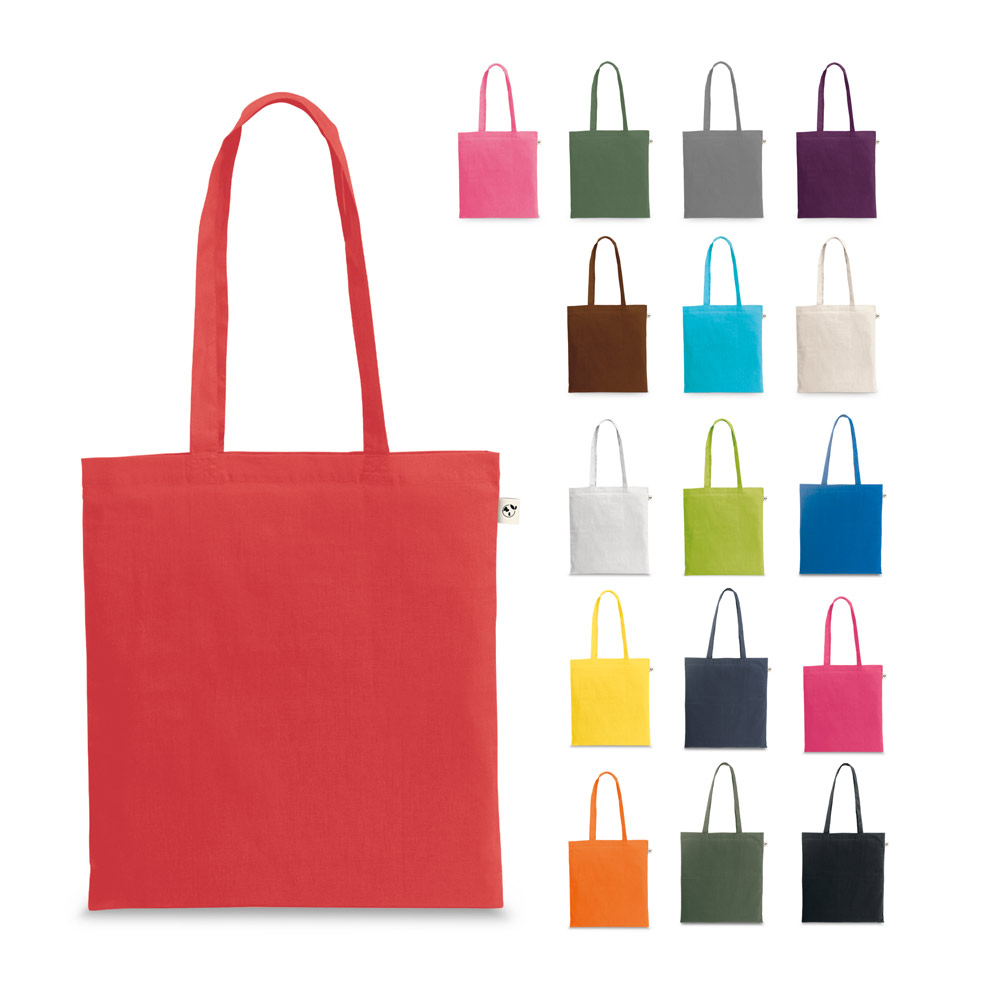 Sacola 70% algodão reciclado e 30% poliéster reciclado (150 g/m²) sem tingimento