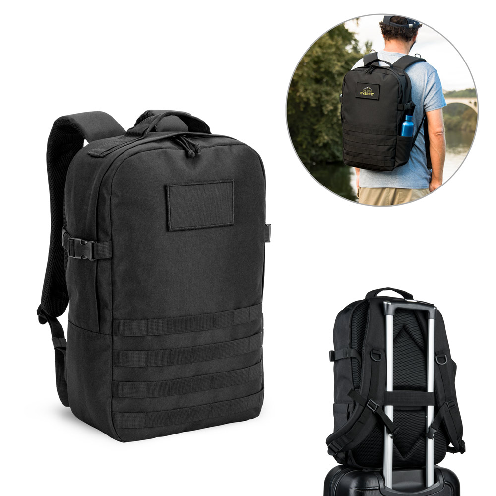 Mochila estilo militar em poliéster reciclado 600D de alta densidade, com bolso para notebook (17'3") 21 L